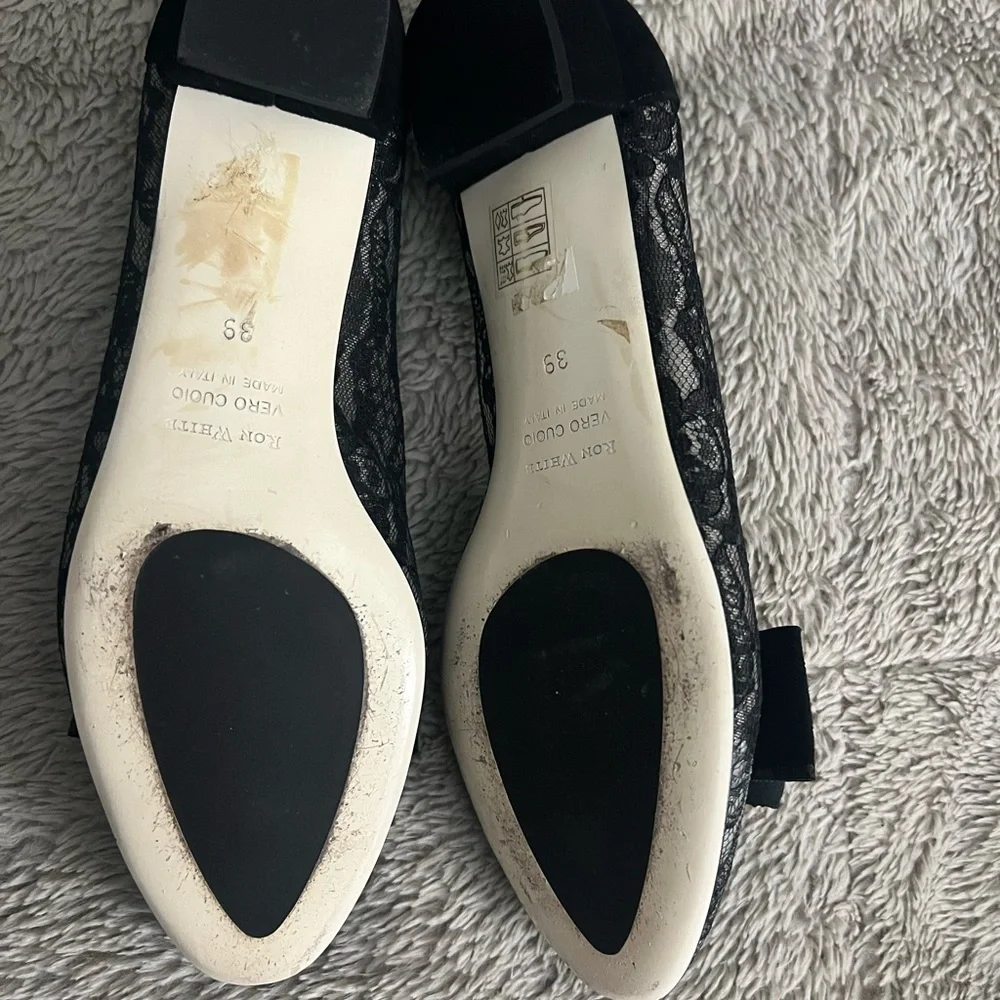 Ron White Elegant Black Lace Women's Shoes sz39 - Picture 3 of 5